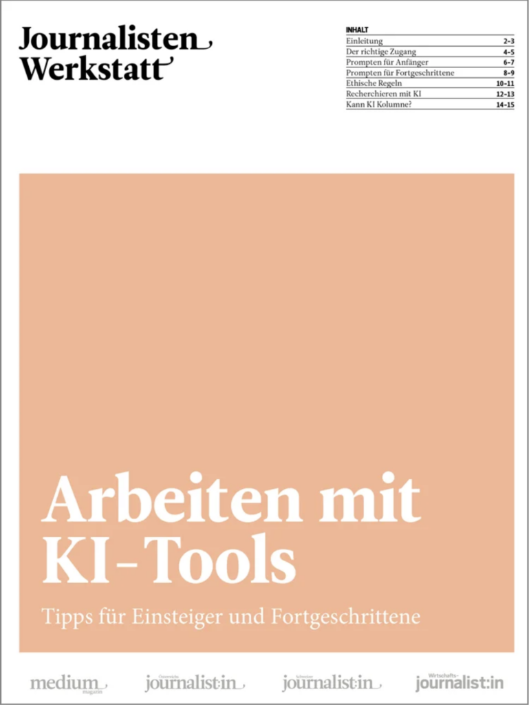 Medium Magazin Werkstatt von Marie Kilg: Arbeiten mit KI-Tools